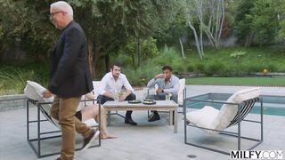 Hotwife Brandi Seduces Hubby’s 2 Young Eager Interns