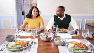 Ebony Mystique – Dinner For Four Squirting For Two