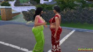 Indian Saree Aunty Lakshmi got invited to a house by her friend and fucked – WickedWhims